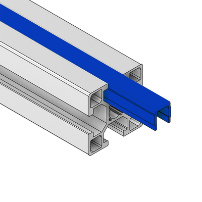 61-013-4 MODULAR SOLUTIONS PVC COVER PROFILE<BR>30 SERIES BLUE, 8'